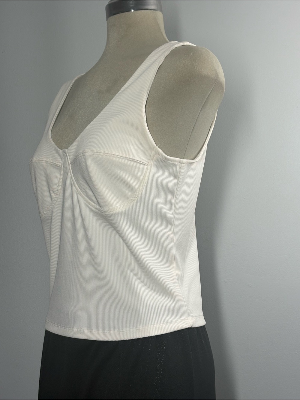 Dynamite White Ribbed Bustier-Style Tank - Picture 2 of 13